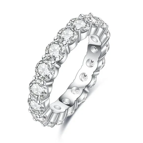 #Certified 4~5ct. t.w. Moissanite Diamond Full Eternity Band Ring NEW - Picture 3 of 16